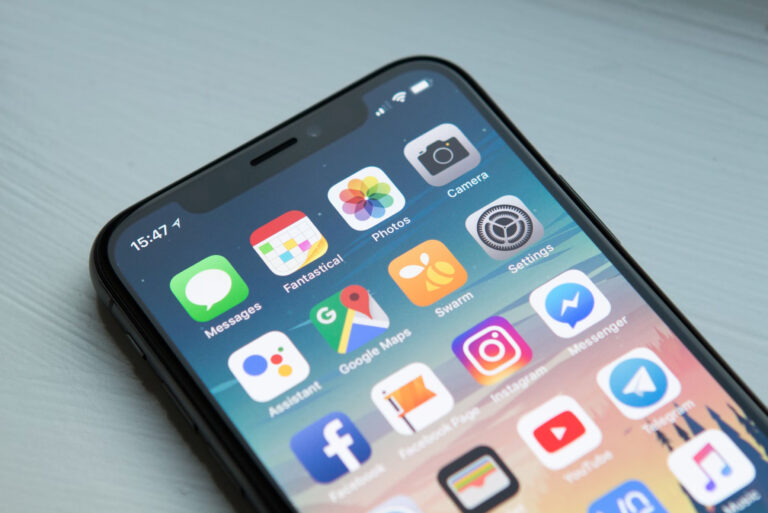 A smartphone displaying everyday apps